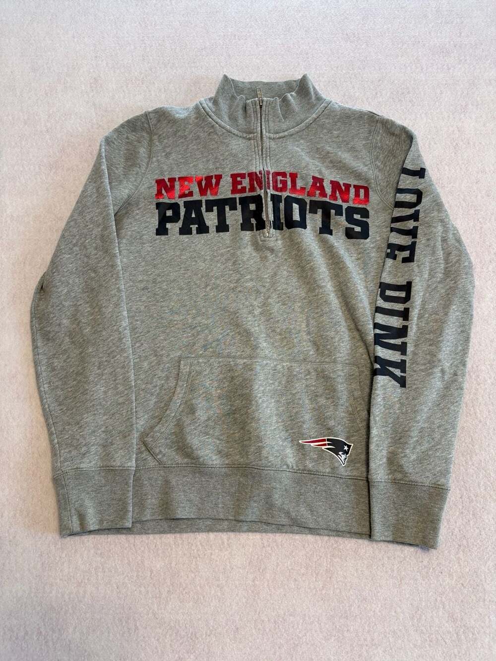Pink Victoria's Secret New England Patriots Quarter-Zip Sweatshirt Size M